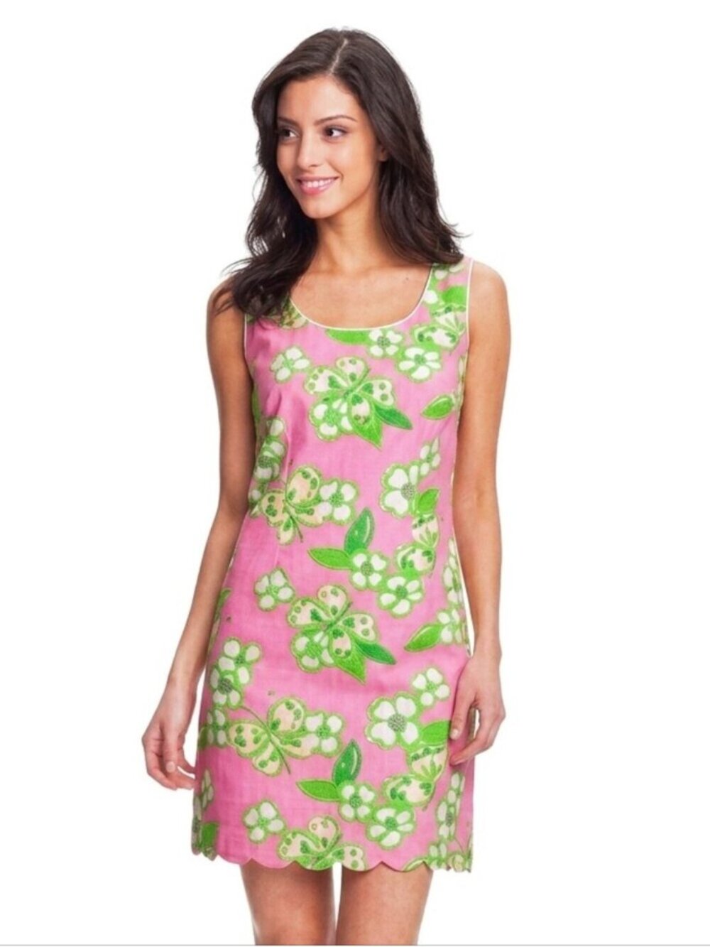 Lilly Pulitzer Nina Pink & Green Sheath Mini Dress